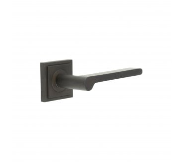 Burlington BUR15 Fitzrovia Door Handle On Square Stepped Rose - Dark Bronze