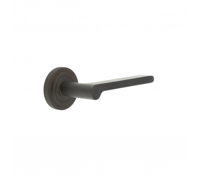 Burlington BUR15 Fitzrovia Door Handle On Stepped Rose - Dark Bronze