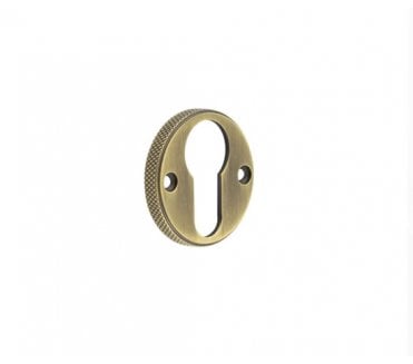 Burlington BUR181 Knurled Euro Profile Escutcheon - Antique Brass