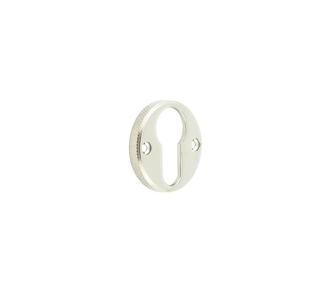 Burlington BUR181 Knurled Euro Profile Escutcheon - Polished Nickel