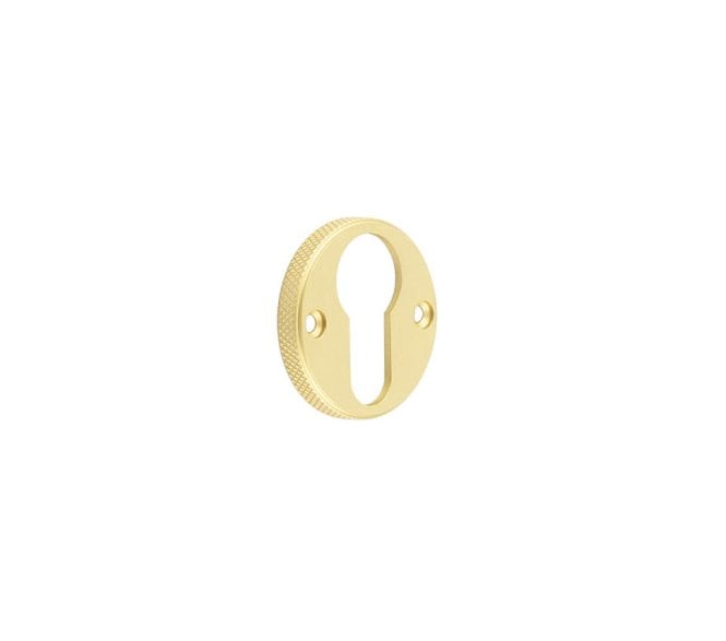 Burlington BUR181 Knurled Euro Profile Escutcheon - Satin Brass