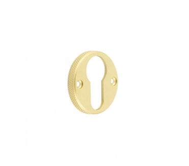Burlington BUR181 Knurled Euro Profile Escutcheon - Satin Brass