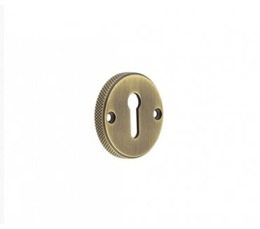Burlington BUR182 Knurled Standard Keyhole Escutcheon - Antique Brass