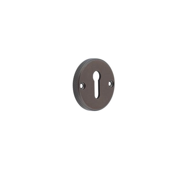 Burlington BUR182 Knurled Standard Keyhole Escutcheon - Dark Bronze