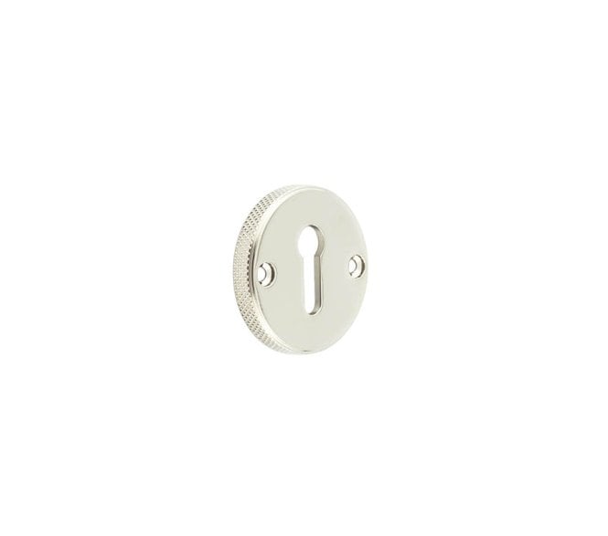 Burlington BUR182 Knurled Standard Keyhole Escutcheon - Polished Nickel