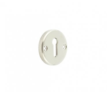 Burlington BUR182 Knurled Standard Keyhole Escutcheon - Polished Nickel