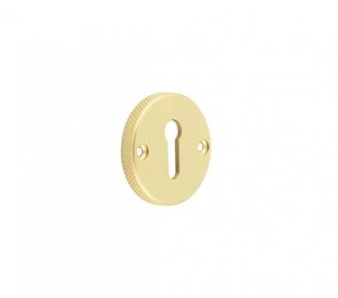 Burlington BUR182 Knurled Standard Keyhole Escutcheon - Satin Brass