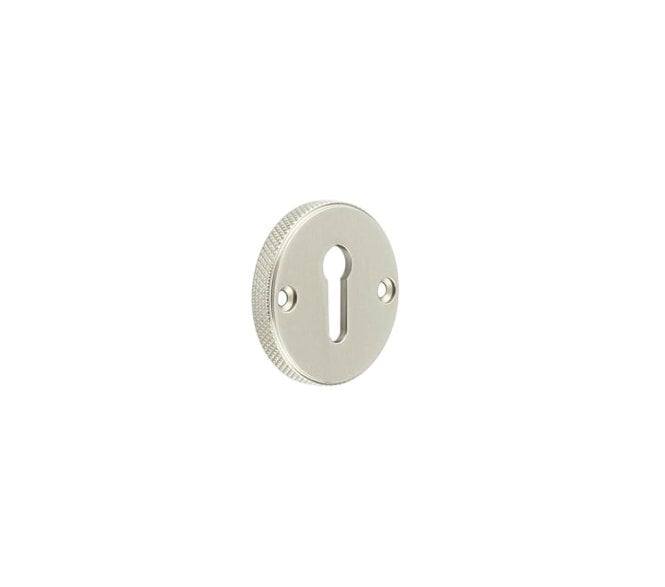 Burlington BUR182 Knurled Standard Keyhole Escutcheon - Satin Nickel