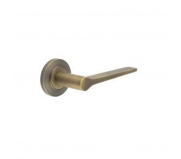 Burlington BUR20 Knightsbridge Door Handle On Chamfered Rose - Antique Brass