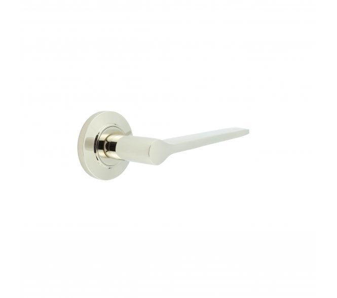 Burlington BUR20 Knightsbridge Door Handle On Chamfered Rose - Polished Nickel