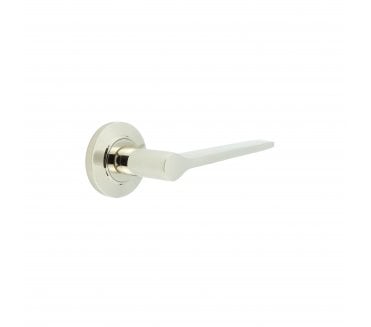 Burlington BUR20 Knightsbridge Door Handle On Chamfered Rose - Polished Nickel