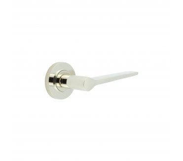 Burlington BUR20 Knightsbridge Door Handle On Knurled Rose - Polished Nickel