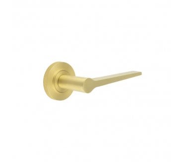 Burlington BUR20 Knightsbridge Door Handle On Knurled Rose - Satin Brass