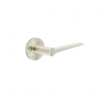 Burlington BUR20 Knightsbridge Door Handle On Knurled Rose - Satin Nickel