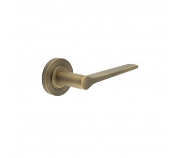 Burlington BUR20 Knightsbridge Door Handle On Plain Rose - Antique Brass