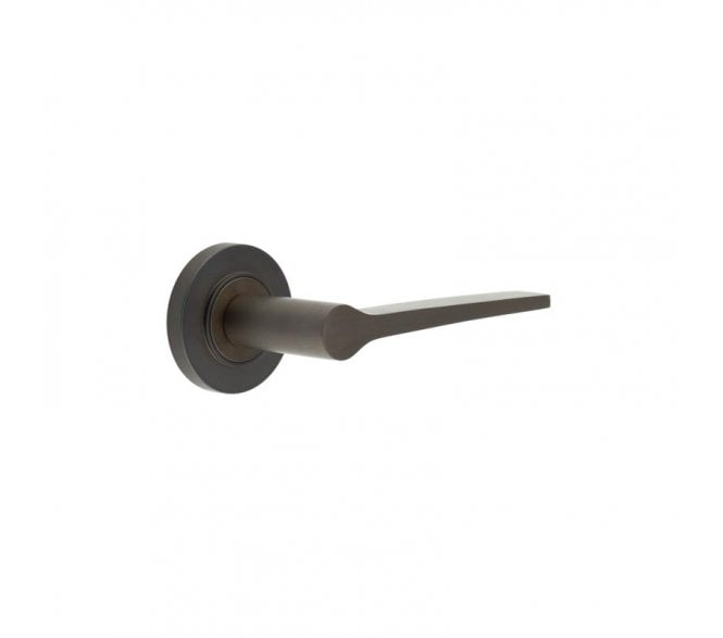 Burlington BUR20 Knightsbridge Door Handle On Plain Rose - Dark Bronze