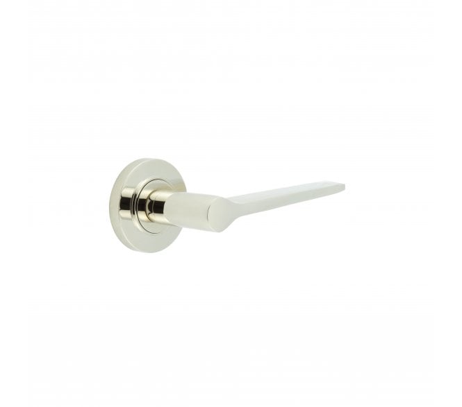 Burlington BUR20 Knightsbridge Door Handle On Plain Rose - Polished Nickel
