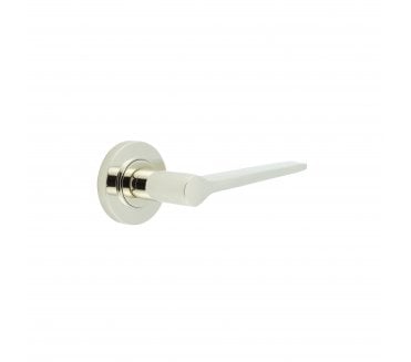 Burlington BUR20 Knightsbridge Door Handle On Plain Rose - Polished Nickel