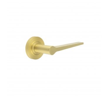 Burlington BUR20 Knightsbridge Door Handle On Plain Rose - Satin Brass