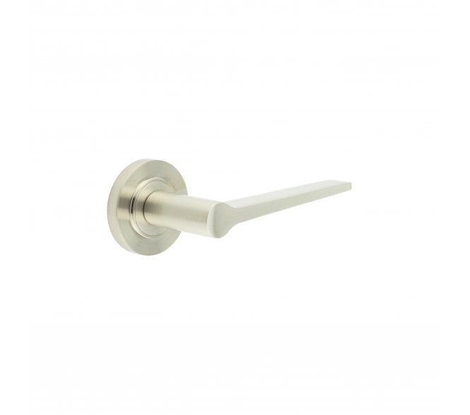 Burlington BUR20 Knightsbridge Door Handle On Plain Rose - Satin Nickel