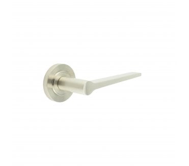Burlington BUR20 Knightsbridge Door Handle On Plain Rose - Satin Nickel