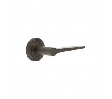 Burlington BUR20 Knightsbridge Door Handle On Reeded Rose - Dark Bronze