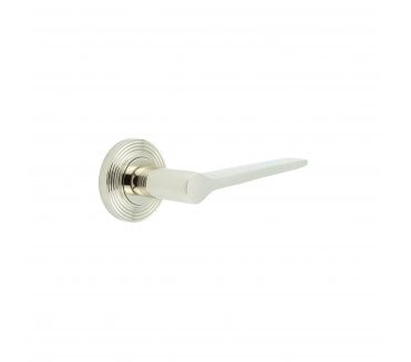 Burlington BUR20 Knightsbridge Door Handle On Reeded Rose - Polished Nickel