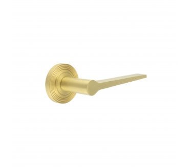 Burlington BUR20 Knightsbridge Door Handle On Reeded Rose - Satin Brass