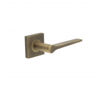 Burlington BUR20 Knightsbridge Door Handle On Square Plain Rose - Antique Brass