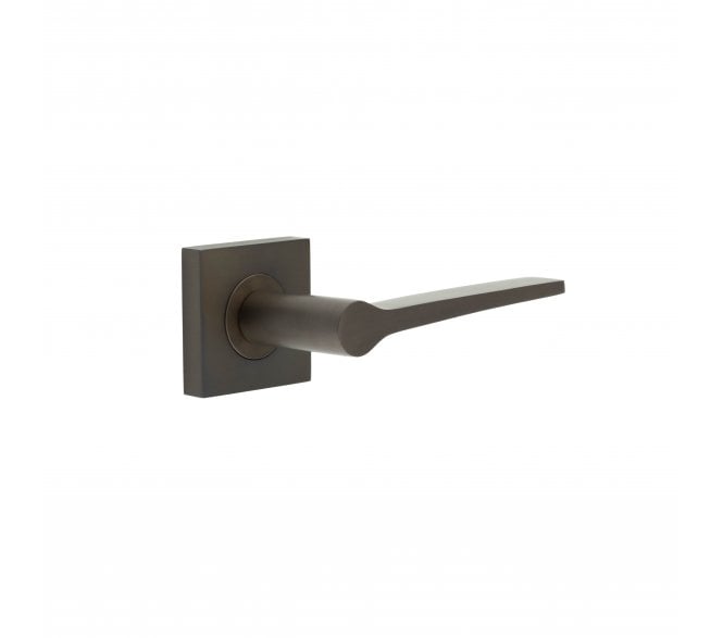 Burlington BUR20 Knightsbridge Door Handle On Square Plain Rose - Dark Bronze