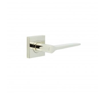 Burlington BUR20 Knightsbridge Door Handle On Square Plain Rose - Polished Nickel