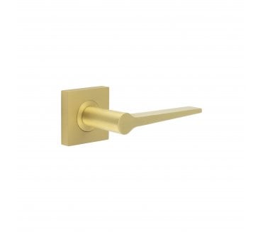 Burlington BUR20 Knightsbridge Door Handle On Square Plain Rose - Satin Brass