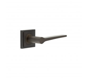 Burlington BUR20 Knightsbridge Door Handle On Square Stepped Rose - Dark Bronze