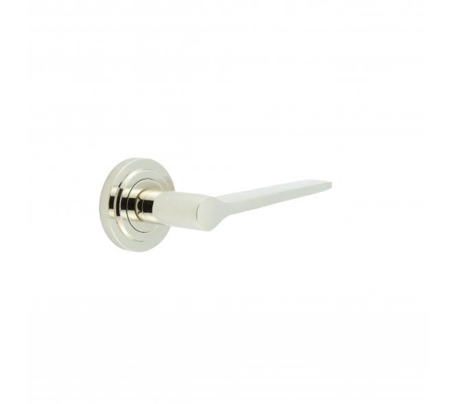 Burlington BUR20 Knightsbridge Door Handle On Stepped Rose - Polished Nickel
