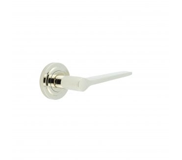 Burlington BUR20 Knightsbridge Door Handle On Stepped Rose - Polished Nickel