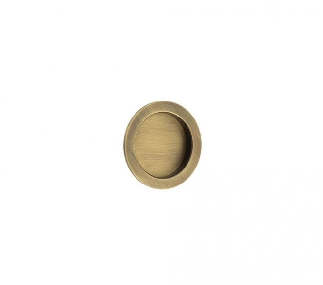 Burlington BUR215 Circular Flush Pull - 75mm - Antique Brass
