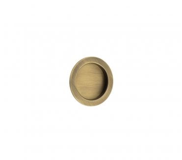 Burlington BUR215 Circular Flush Pull - 75mm - Antique Brass