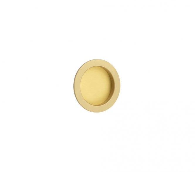 Burlington BUR215 Circular Sliding Flush Pull - Satin Brass