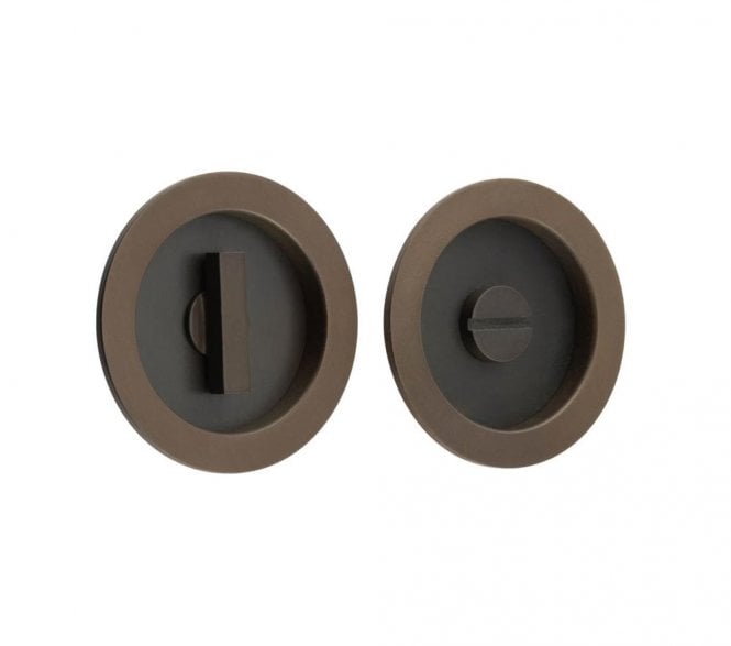 Burlington BUR216 Circular Sliding Bathroom Flush Pull - Dark Bronze