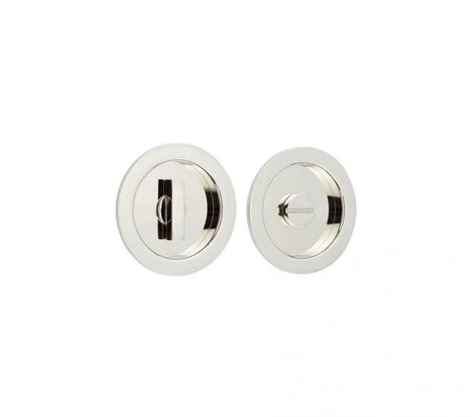 Burlington BUR216 Circular Sliding Bathroom Flush Pull - Polished Nickel