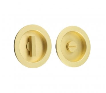 Burlington BUR216 Circular Sliding Bathroom Flush Pull - Satin Brass