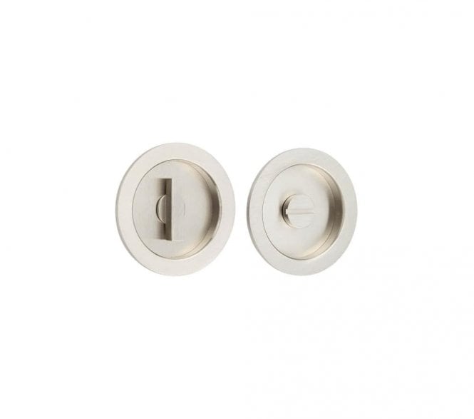 Burlington BUR216 Circular Sliding Bathroom Flush Pull - Satin Nickel