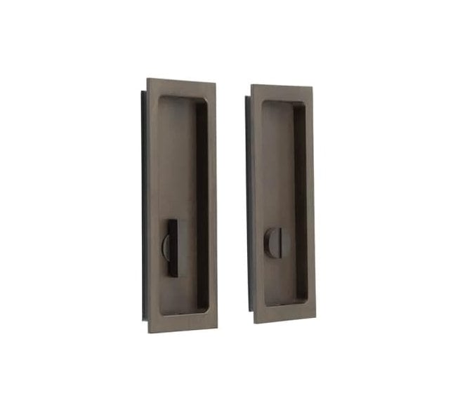 Burlington BUR226 Rectangular Sliding Bathroom Flush Pull - Dark Bronze