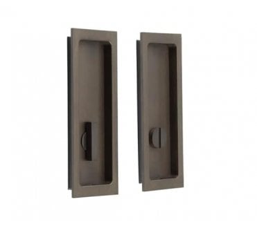 Burlington BUR226 Rectangular Sliding Bathroom Flush Pull - Dark Bronze
