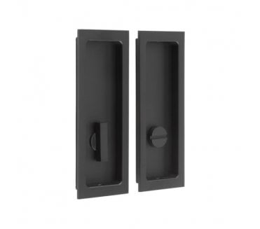 Burlington BUR226 Rectangular Sliding Bathroom Flush Pull - Matt Black