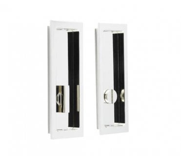 Burlington BUR226 Rectangular Sliding Bathroom Flush Pull - Polished Nickel