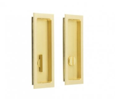 Burlington BUR226 Rectangular Sliding Bathroom Flush Pull - Satin Brass