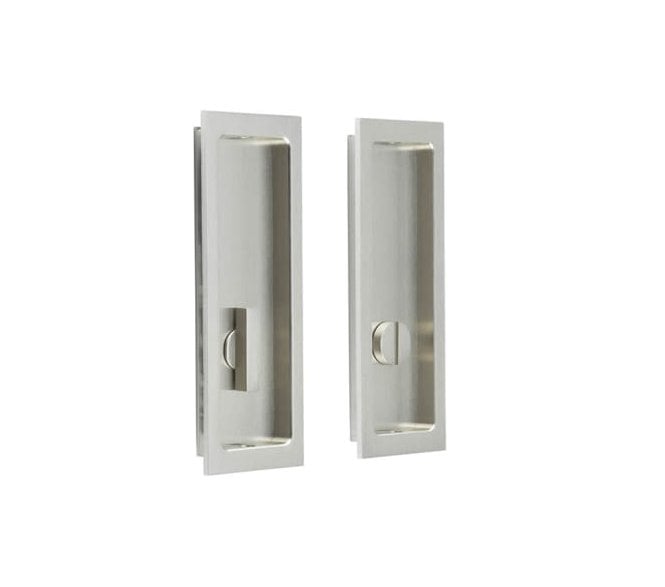 Burlington BUR226 Rectangular Sliding Bathroom Flush Pull - Satin Nickel