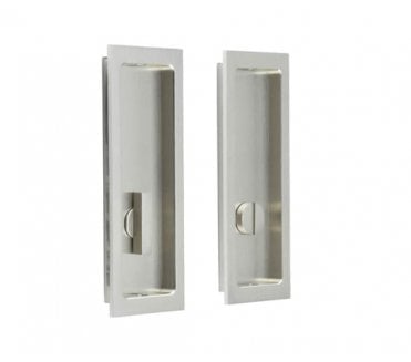 Burlington BUR226 Rectangular Sliding Bathroom Flush Pull - Satin Nickel