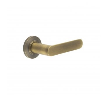 Burlington BUR25 Kensington Door Handle On Chamfered Rose - Antique Brass